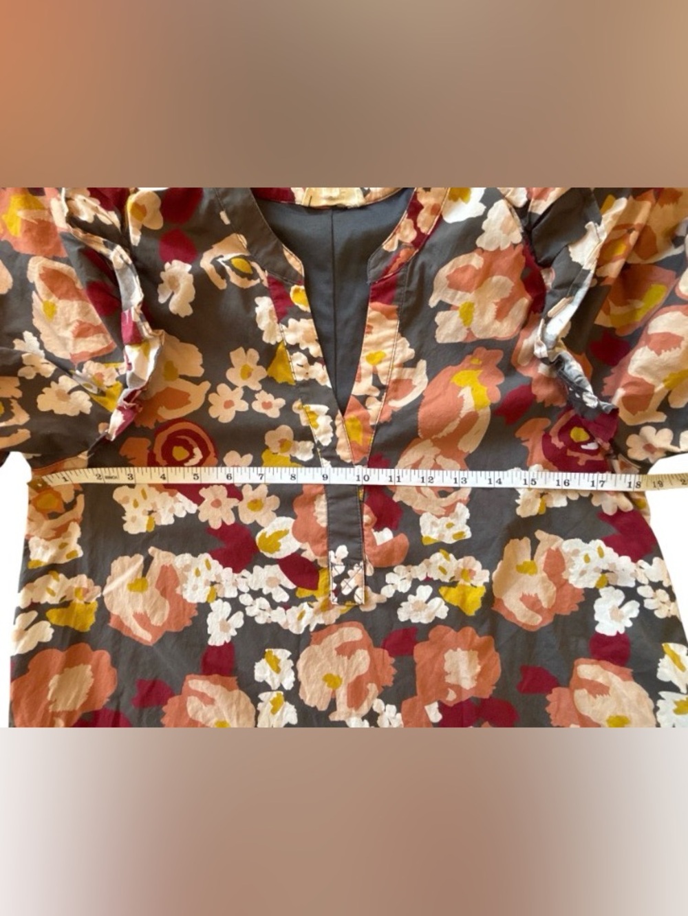 Women's Floral Mini Dress Puff Sleeves Ruffle Drop Waist Skirt Size Small SKU 2 - Picture 6 of 10